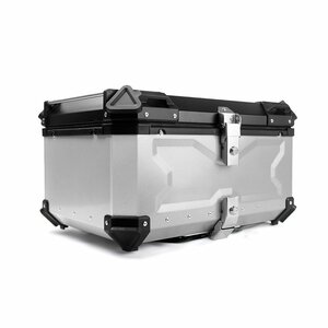  rear box mono key case for motorcycle top case installation metal fittings attaching capacity 45L.. sause pad optional storage steering wheel attaching waterproof key 2 ps silver 