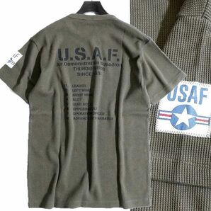 AVIREX アヴィレックス 速乾ワッフル ステンシルプリント クルーネック 半袖 サーマル Tシャツ カットソー 3134054 310 XL ▲011▼bus264usの画像1