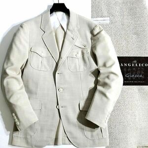 HOUSE OF TAILOR HIDEAKI SATO 佐藤英明 ISETAN MEN'S 定12.1日本製 伊製生地ANGELICO サマーウール サファリジャケット 48▲055▼bus9419d