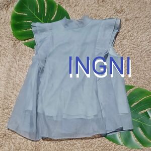 INGNI☆フレンチスリーブブラウス☆シフォン重ね☆バックリボン