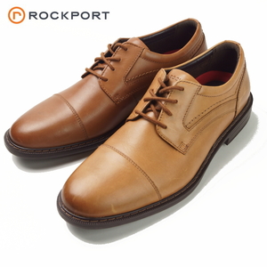 ■ ロックポート ROCKPORT タナー キャップ《軽量・衝撃吸収》本革 ストレートチップ レザー ビジネスシューズ 茶 26cm