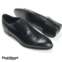 【新品・英国製】定価9.5万 PAUL STUART《クロケット＆ジョーンズ製》カーフレザー セミブローグ ストレートチップ 8.5F 黒ドレスシューズ_画像10