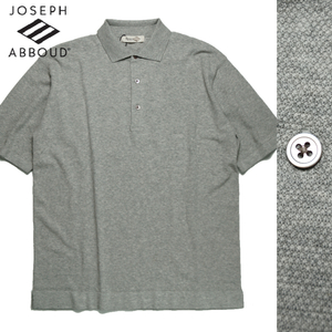[ new goods ]josef Abu -doJOSEPH ABBOUD Space{ organic cotton } Kiyoshi . deer. . stretch knitted polo-shirt with short sleeves M ash gray 