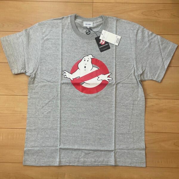 【新品】ゴーストバスターズ(GHOST BUSTERS)ロゴＴシャツ/グレー/Ｌ/BEAMS(ビームス)