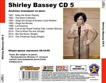 SHIRLEY BASSEY CD5+CD6 大全集 MP3CD 2P￠_画像2