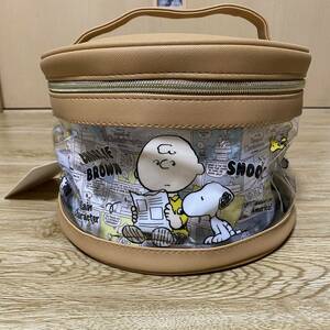 SNOOPY Snoopy vanity pouch vanity bag make-up box pouch make-up pouch face lotion beauty care liquid case clear case transparent beige 