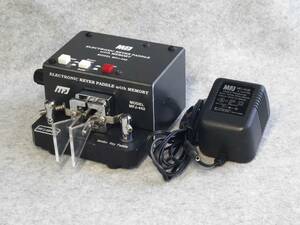 MFJ-564B lambic key paddol / MFJ-442 ELECTRONIC KEYER PADDLE with MEMORY のセット　ＡＣアダプタ付き　中古・難あり