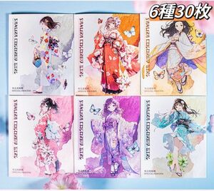 桜色少女シリーズ　PETコラージュステッカーシール　大サイズ　6種30枚