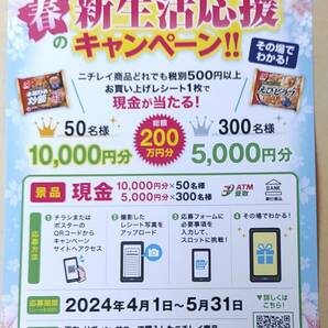 レシート懸賞応募 春の新生活応援キャンペーン その場でわかる 現金10000円分や現金5000円分当たる 西友 ニチレイ １万円の画像1