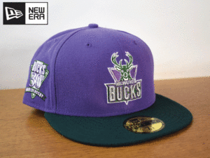 1円スタート!【未使用品】(7-5/8 - 60.6cm) 59FIFTY NEW ERA NBA MILWAUKEE BUCKS バックス ニューエラ キャップ 帽子 サイドパッチ K137