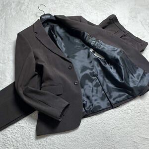 【極美品】ZARA ザラ スーツ セットアップ 上下 スリムフィット ストレッチ 美シルエット ビジネス 通勤 着心地◎ メランジ 微光沢 L相当