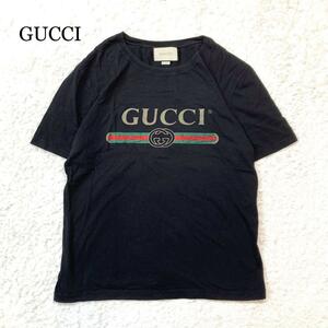 【定番☆人気】GUCCI グッチ Tシャツ ブラック ヴィンテージロゴ XL