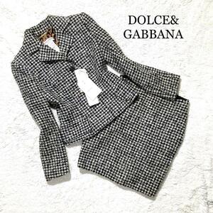 【希少】DOLCE&GABBANA スーツ セットアップ ツイード 豹柄 38