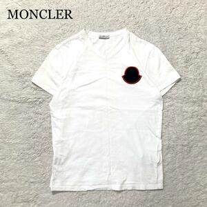 【未使用級】MONCLER モンクレール Tシャツ 半袖 ホワイト Ｖネック S