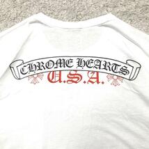 【人気☆XL】CHROME HEARTS Tシャツ ホワイト バックロゴ 朱色_画像3