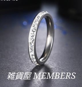  free shipping with translation 23 number Chrome silver super CZ diamond stainless steel full Eternity ring ring girls lady's boys men's price cut remainder a little 