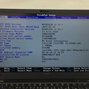 ジャンク/ LENOVO 20KGS5KF00 ThinkPad X1 Carbon 6th Core i5-8350U メモリ8.19GB ストレージ無し 【G22538】の画像7