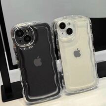 iPhone11proクリアケース 透明 ぷくぷく アクスタ スマホ カバー アイフォン SNS 波形 スマホケース スマホカバー インスタ シェイカー_画像4