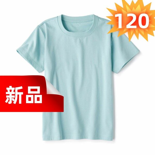 Tシャツ 半袖 120cm キッズ 無地 コットン100％ ミント