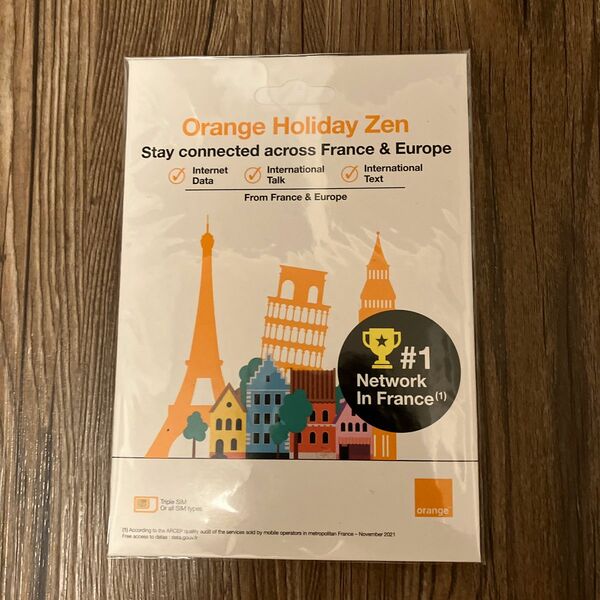 未使用Orange Holidayヨーロッパ周遊プリペイドSIMカード容量12GB利用期間14日４G/3G通信 期限あり9/30迄