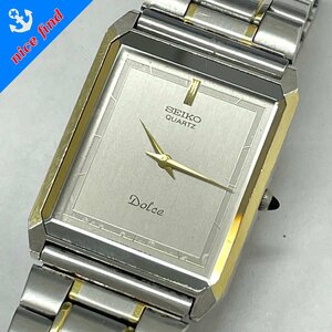  operation goods * Seiko SEIKO* Dolce Dolce 7730-5030 quartz wristwatch men's watch silver face SS combination color square 