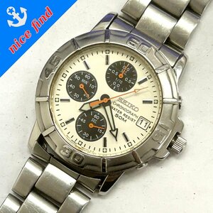 ◆セイコー SEIKO◆クロノグラフ V657-8060 クォーツ 腕時計 メン