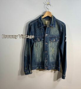 ■Browny Vintage■ブラウニー ビンテージ ダメージデニムジャケット ジージャン: M☆BH-329