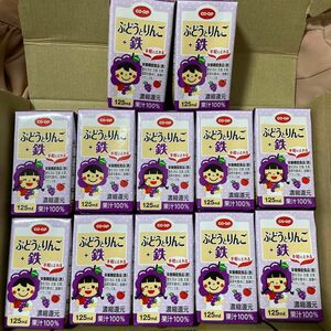 お子様にもおすすめ★コープ人気商品★ ＣＯ・ＯＰ ぶどうとりんご＋鉄（鉄） １２５ｍｌ×12本　ドリンク　飲料　食品