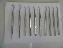歯科器具　ピンセット10本　(YDM 4本　他6本）　中古品(ジャンク品扱いで）_画像5