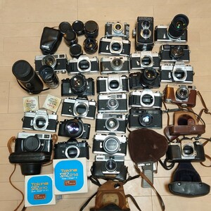 C12）１円〜　ジャンクカメラまとめ売り　光学　大量 Canon PENTAX MINOLTA　Nikon レンジファインダー　一眼レフ　金属　機械フィルム