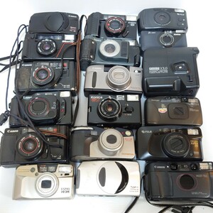 a7)1 jpy start Junk camera set sale operation not yet verification optics large amount OLYMPUS PENTAX Canon RICOH KONICA compact camera film 