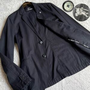  редкий модель / весна лето linen материалы [BURBERRY LONDON BLUELABEL/ Burberry Blue Label ] шланг Logo вышивка noba проверка tailored jacket (L)