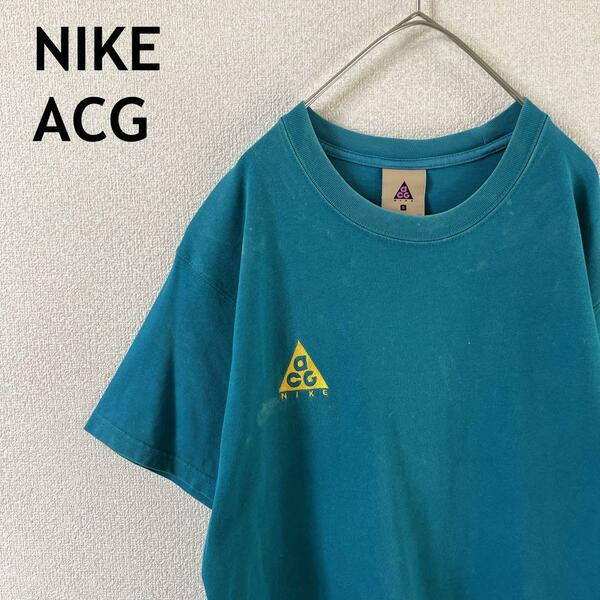 T1 ACG NIKE tシャツ 半袖　胸ワンポイントロゴ　Sメンズ グリーン系