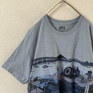 T1 和風柄　tシャツ UT 半袖　Ｌメンズ　風景画