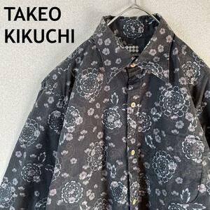 Z2 Takeo Kikuchi botanikaru pattern peace pattern shirt long sleeve size 3 L men's degree 