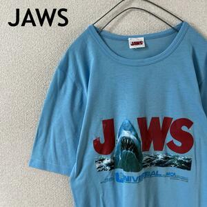 E2 JAWS tシャツ 半袖　映画　Mレディース　青系