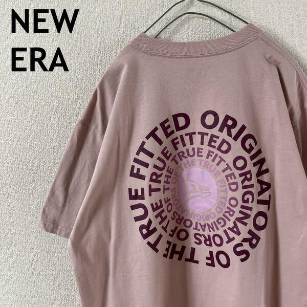 E1 ニューエラ　tシャツ 半袖　バッグプリント　Ｌメンズ ピンク系