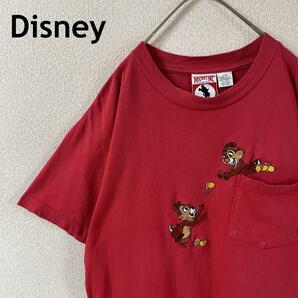 O3 Disney tシャツ 半袖　チップ&ディール刺繍　ワンポケ　S/Mサイズ