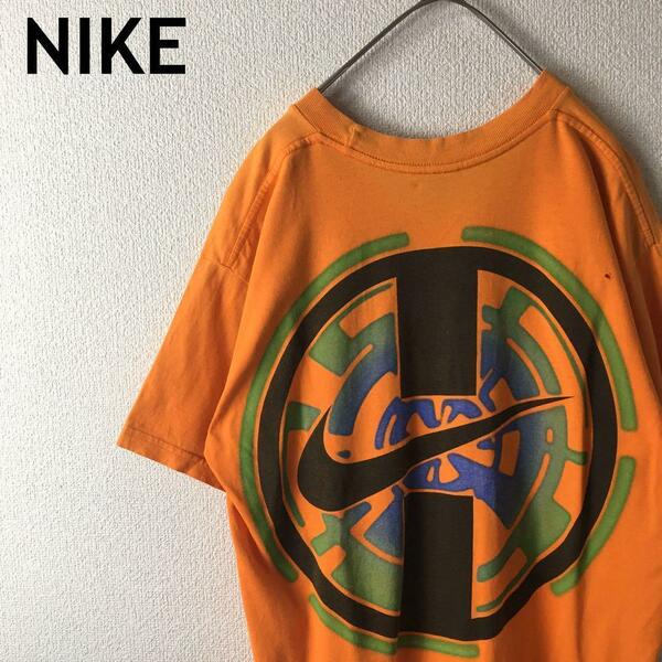 E2 NIKE スウォッシュロゴ　半袖　Tシャツ 90s Sメンズ　オレンジ