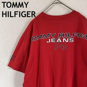 W3トミーヒルフィガージーンズ tシャツ 半袖 バッグプリント Sメンズ 赤