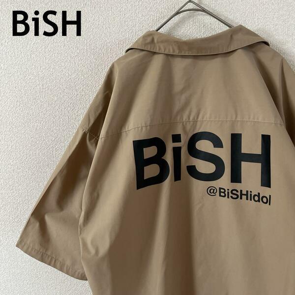 I2 BiSH バッグプリントシャツ　バンTEE アイドル　Mメンズ おおきめ