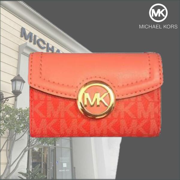 MICHAEL KORS FULTON MKシグネチャー キーケース コーラル