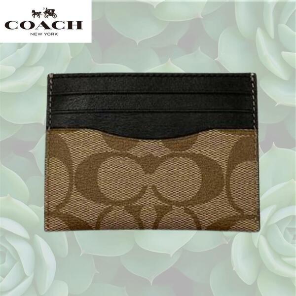 COACH コーチ パスケース カードケース 名刺入れ チャコール×ブラック