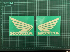 ホンダ HONDA エンブレム ステッカー ウィングマーク ウィング マスキング 塗装用 枠文字 抜き文字 左右2枚セットサイズ変更可能 