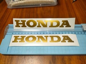 ホンダ HONDA ステッカー ゴールド 金 2枚セット 180mm×25mm サイズ・カラー・字体変更可能！！ タンク サイドカバー カウルなどに 