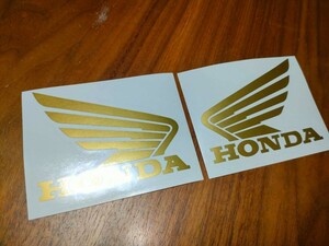 ホンダ HONDA エンブレム ゴールド 金 ステッカー ウィングマーク ウィング 左右2枚セット カラー変更可能 サイズ変更可能 