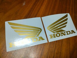 ホンダ HONDA エンブレム ゴールド 金 ステッカー ウィングマーク ウィング 左右2枚セット カラー変更可能 サイズ変更可能