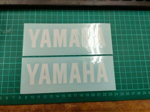 ヤマハ YAMAHA ステッカー ホワイト 白 2枚セット 140mm×35mm サイズ・カラー・字体変更可能！！ タンク サイドカバー カウルなどにも