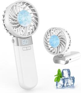  mobile electric fan contact cold sensation sudden speed cooling folding LED display ion occurrence 
