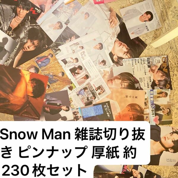 Snow Man 雑誌切り抜き ピンナップ 厚紙カード 約230枚セット 目黒蓮 向井康二 宮舘涼太 渡辺翔太 ラウール